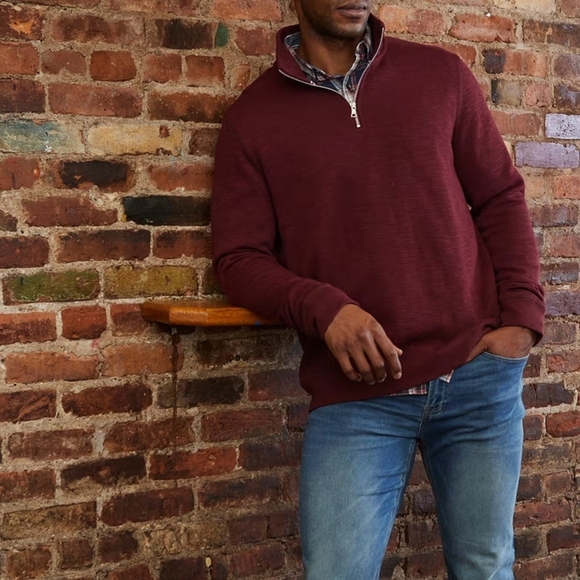 Flag & Anthem Men's MadeFlex All-Day Stretch 1/4-Zip Pullover, Maroon, SMALL - Picture 1 of 9